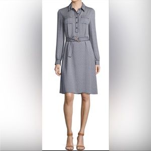 Tory Burch 100% silk Gemini link navy dress